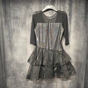 Sparkling Silver and Black Dance Costume